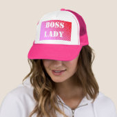 Baas Dame Roze Hoed Trucker Pet (In situ)