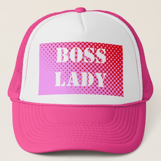 Baas Dame Roze Hoed Trucker Pet (Voorkant)