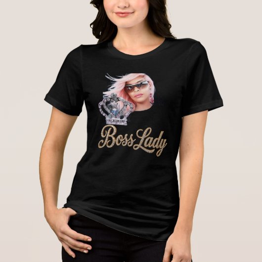 Baas Dame T-Shirt Tri-Blend Shirt (Voorkant)