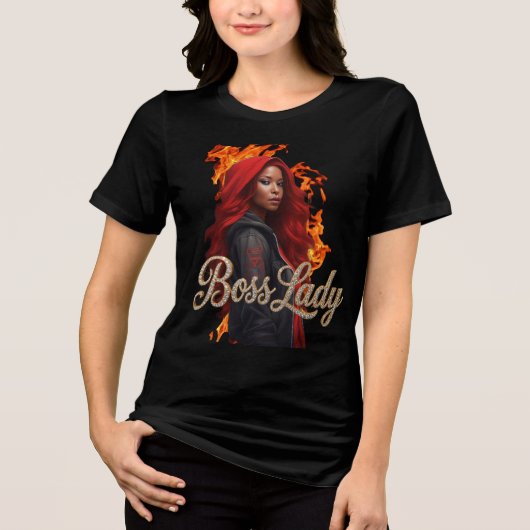 Baas Dame T-Shirt Tri-Blend Shirt (Voorkant)