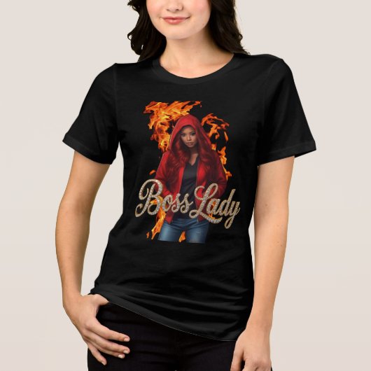 Baas Dame T-Shirt Tri-Blend Shirt (Voorkant)