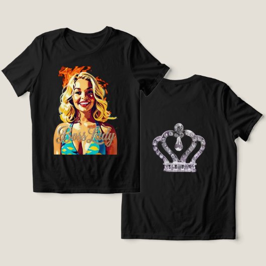 Baas Dame T-Shirt Tri-Blend Shirt (Ontwerp Voorkant & Achterkant)