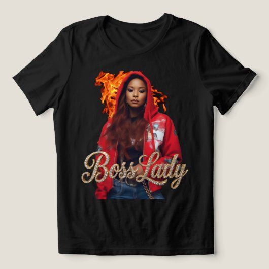 Baas Dame T-Shirt Tri-Blend Shirt (Design voorkant)
