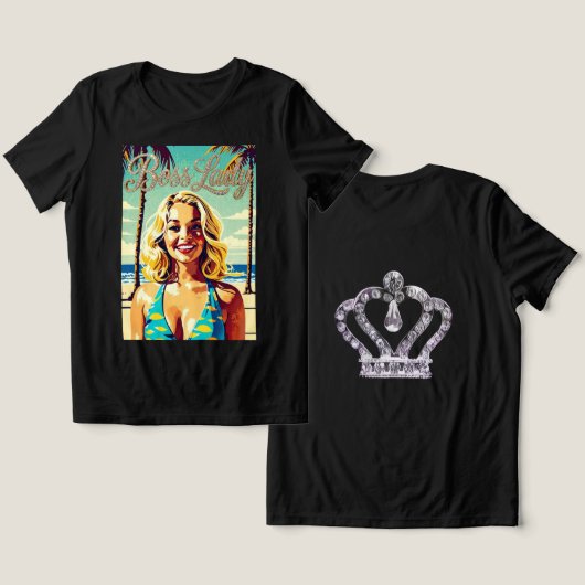 Baas Dame T-Shirt Tri-Blend Shirt (Ontwerp Voorkant & Achterkant)