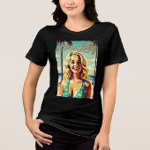 Baas Dame T-Shirt Tri-Blend Shirt (Voorkant)
