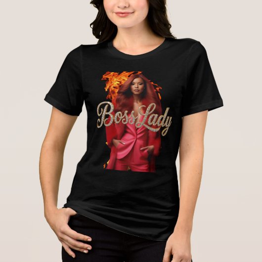 Baas Dame T-Shirt Tri-Blend Shirt (Voorkant)