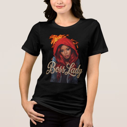 Baas Dame T-Shirt Tri-Blend Shirt (Voorkant)