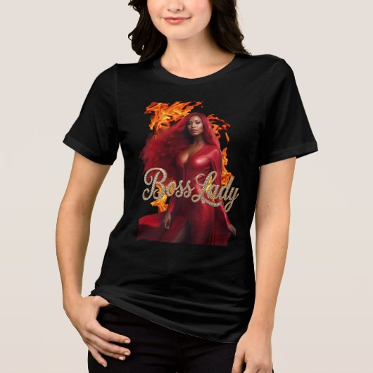 Baas Dame T-Shirt Tri-Blend Shirt (Voorkant)