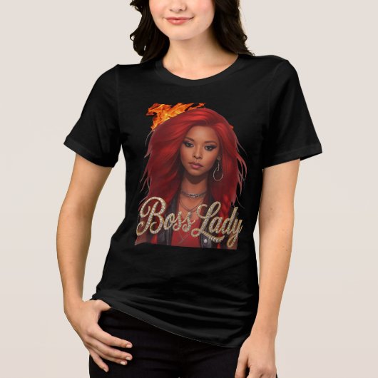 Baas Dame T-Shirt Tri-Blend Shirt (Voorkant)