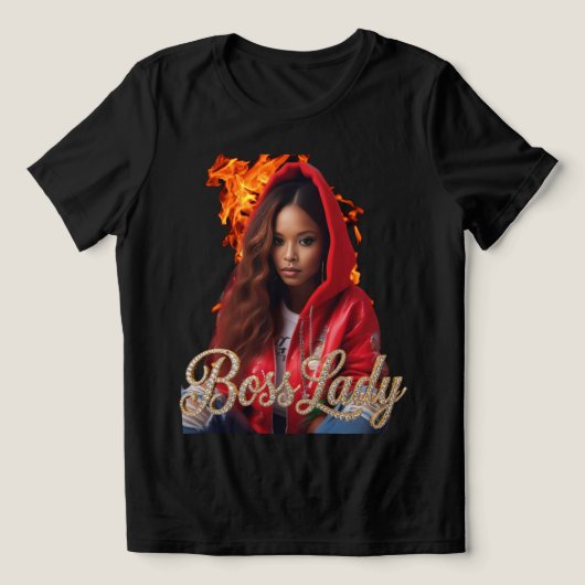 Baas Dame T-Shirt Tri-Blend Shirt (Design voorkant)