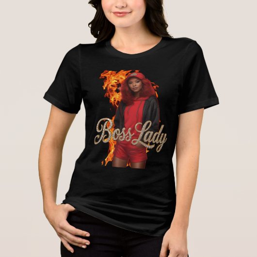 Baas Dame T-Shirt Tri-Blend T-shirt (Voorkant)