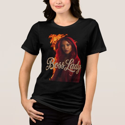 Baas Dame T-Shirt Tri-Blend T-shirt (Voorkant)