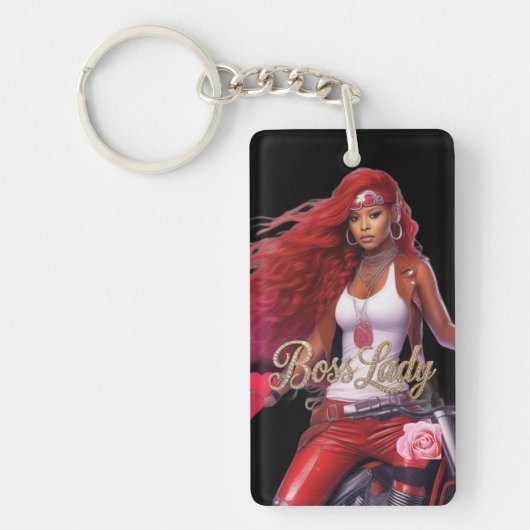 Baas Dames Acrylsleutelhanger Sleutelhanger (Voorkant)