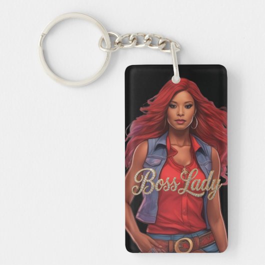 Baas Dames Acrylsleutelhanger Sleutelhanger (Voorkant)