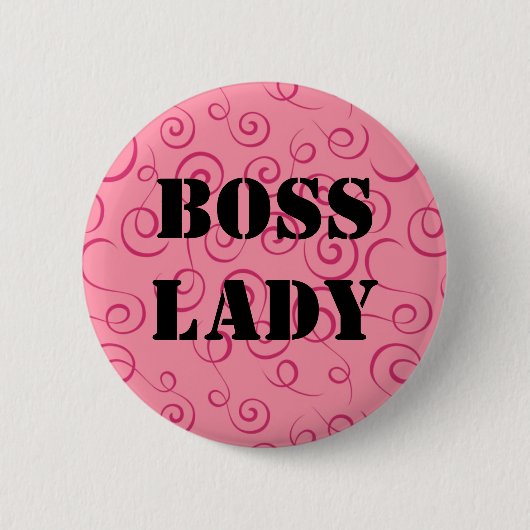 Baas Dames Roze Draai Knop Ronde Button 5,7 Cm (Voorkant)