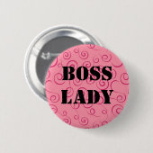 Baas Dames Roze Draai Knop Ronde Button 5,7 Cm (Voorkant /achterkant)