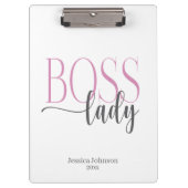 Baas Dames Roze en Grijs Natuurlijk Klembord (Voorkant)