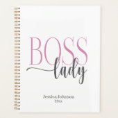 Baas Dames Roze en Grijs Natuurlijk Planner (Voorkant)