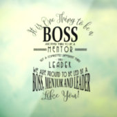 Baas DANK JE BOSS "geweldige baas Plaque sign Raamsticker (Vel 3)