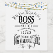 Baas dank u Waardering Cadeau Wijn label Wijn Etiket (Enkel label)