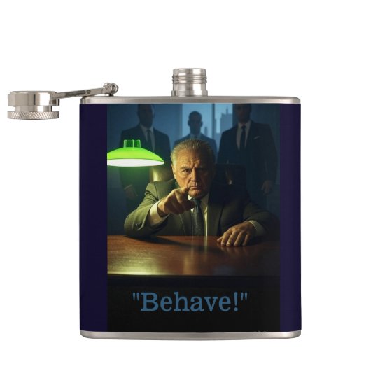 Baas gedraag zich gewikkelde fles heupfles (Geopend)