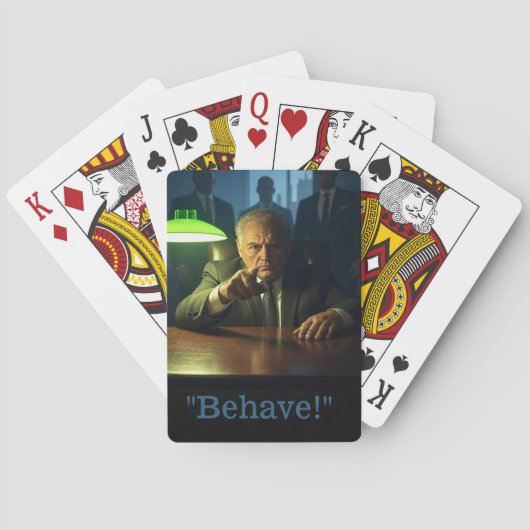 Baas gedraagt zich als Poker speelkaarten (Achterkant)