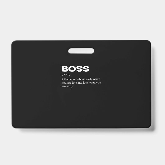 Baas Grappige Definitie Gelukkige Bazen Dag Badge (Voorzijde)