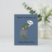 Baas Grappige Dinosaurus Happy Boss Day Personalis Briefkaart (Staand voorkant)