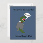 Baas Grappige Dinosaurus Happy Boss Day Personalis Briefkaart (Voorkant / Achterkant)