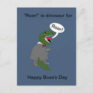 Baas Grappige Dinosaurus Happy Boss Day Personalis Briefkaart