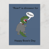 Baas Grappige Dinosaurus Happy Boss Day Personalis Briefkaart (Voorkant)