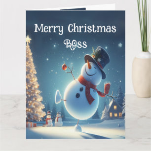 Baas Happy Snowman Hot Chocolade Kerstmis Kaart