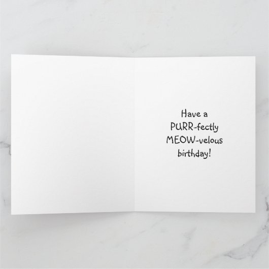 Baas, heb een GESPONNEN-fectly MEOW-velous Birthda Kaart (Binnen)