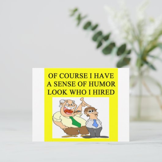 baas humor briefkaart (Staand voorkant)