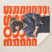 Baas in het hoofd van een hondkop met kruis sherpa deken (Voorkant (horizontaal))