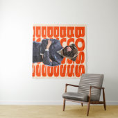 Baas in het hoofd van een hondkop met kruis wandkleed (In Situ (horizontaal))