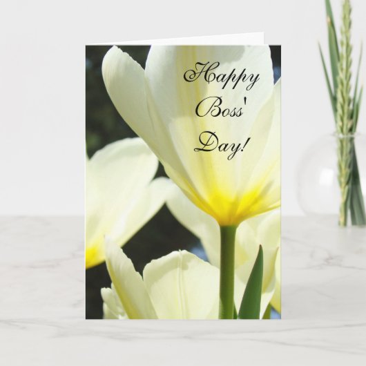 Baas Kaarten Happy Boss' Day! Tulpenbloemen (Voorkant)