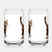 Baas kat knipogend tabby beer kan blikvorm glas (Links)