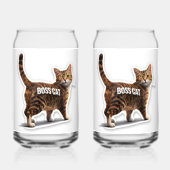 Baas kat knipogend tabby beer kan blikvorm glas (Achterkant)