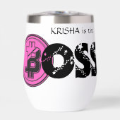 Baas Lady bewerkbare naam, crypto mok cadeau voor (Voorkant)
