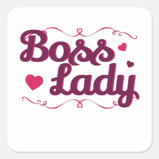 Baas Lady Boss's Day Vrouwen Vrouw Supervisor Vierkante Sticker (Voorkant)