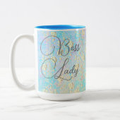 Baas Lady Goud Bloemen op Pastels Mok (Links)