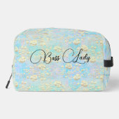 Baas Lady Goud Bloemen op Pastels Toilettasje (Achterkant)