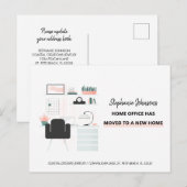 Baas Lady Ondernemer Home Kantoor Verhuizen Aankondigingskaart (Voorkant / Achterkant)