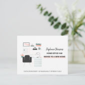 Baas Lady Ondernemer Home Kantoor Verhuizen Aankondigingskaart (Staand voorkant)