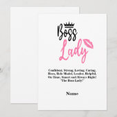 Baas Lady, persoonlijke naam cadeau voor haar Feestdagenkaart (Voorkant / Achterkant)