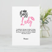 Baas Lady, persoonlijke naam cadeau voor haar Feestdagenkaart (Staand voorkant)