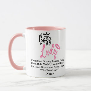 Baas Lady, persoonlijke naam cadeau voor haar Mok