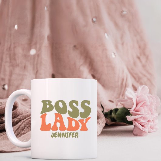 Baas Lady Retro gepersonaliseerd Koffiemok