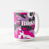 Baas Lady Roze Camo Drank Reizen Koffiemok (Voorkant rechts)